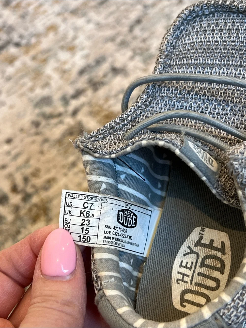 Hey Dude Kids Gray and Blue Knit Slip-On Sneakers